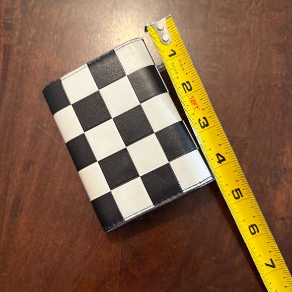 Black & White Checkerboard Statement Wallet Snap Closure - Picture 6 of 7